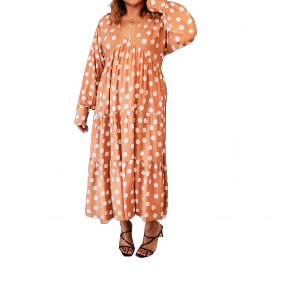NEW BLAKELEY mable midi dress in brown